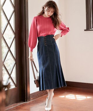 ANY SIS 【洗える】ミニケーブルカラー ニット ローズピンク