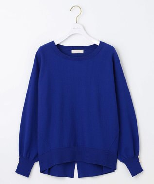 ANY SIS 【CICA加工・選べる9色展開】クルーネックバックスリット ニット 青