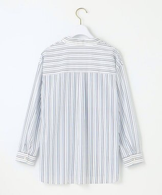 ANY SIS S 【洗える】トロミシャツカラー ブラウス ネイビーストライプ