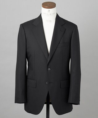 GOTAIRIKU 横に伸びる【TasmaniaWool/タマニアウール】ストレッチ スーツ（ブラックストライプ） ブラック系1