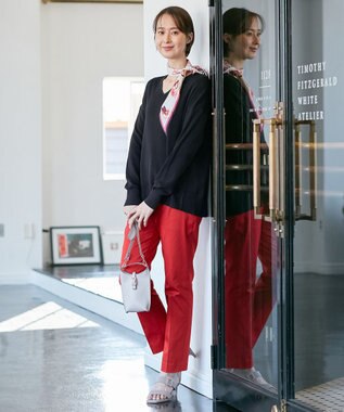 自由区 【接触冷感・吸湿・速乾・XXSサイズあり】COOLMAX テーパードパンツ レッド系