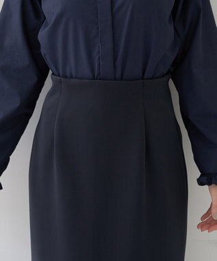 YECCA VECCA ダンボールニットナロースカート Navy