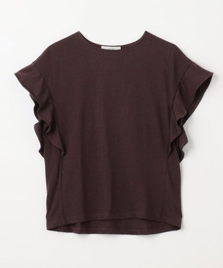 ANY 【接触冷感/UVケア/シワになりにくい】フレアスリーブ TブラウスⅡ ブラウン