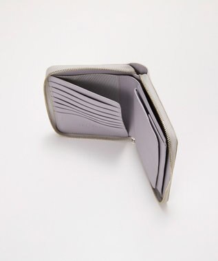 TOPKAPI 【TREASURE TOPKAPI】ウォッシュド レザー メタリック ラウンドファスナー 二つ折り財布/パスポート対応 シルバー