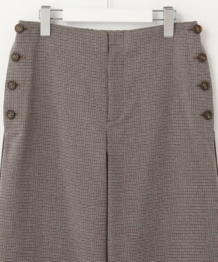 J.PRESS LADIES L 【洗える】Mixツイードチェック  セミワイド パンツ ブラウン系3