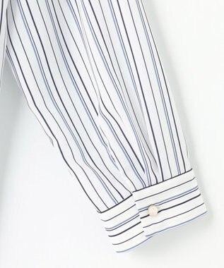 ANY SIS 【洗える】トロミシャツカラー ブラウス ネイビーストライプ