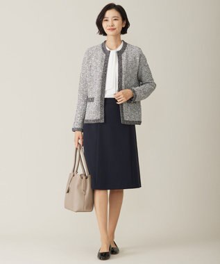 J.PRESS LADIES 【WEB限定カラーあり・洗える】TWEED ニット ジャケット ブラック系5