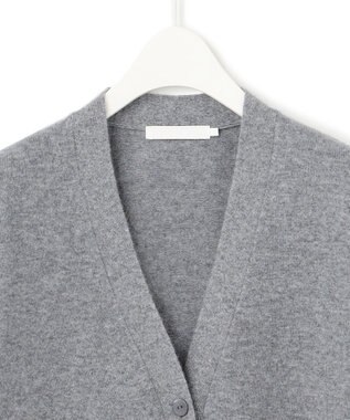 ICB L ピュアカシミヤ カーディガン ライム×ライトグレー系