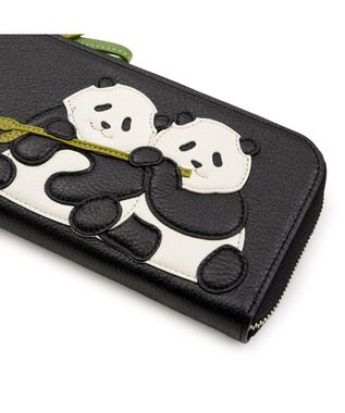 IBIZA アニマーダ　牛革　L字ファスナー長財布（パンダ） 黒