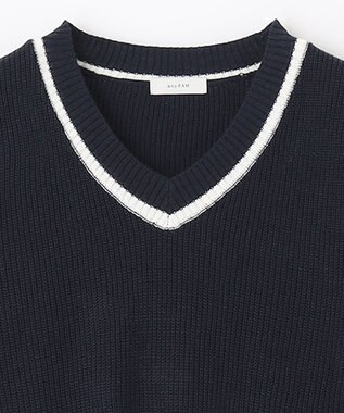 ANY KIDS ニットベスト × ワンピース セット ネイビー×ギンガム