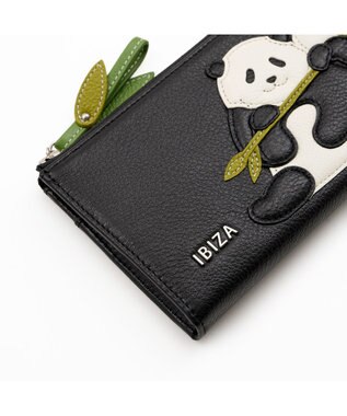 IBIZA アニマーダ　牛革　L字ファスナー長財布（パンダ） 黒