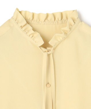 BEIGE， 【洗える】STOW / フリルタイブラウス Mustard