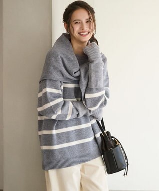 23区 【SLOW/一部店舗限定】ソフトウール ニット ストール ライトグレー系