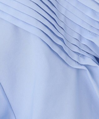 UNFILO 【洗える/シワになりにくい】イージーケア タックスリーブブラウス スカイブルー系