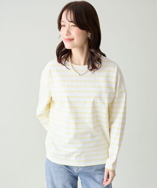 ANY コクーンボーダープルオーバー イエロー