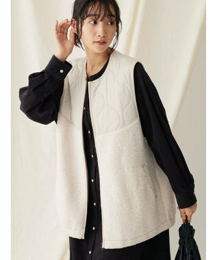 CRAFT STANDARD BOUTIQUE キルティングボア切替ベスト Ivory