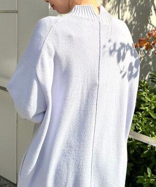 UNFILO 【洗える】チュニック ニットワンピース アイスブルー