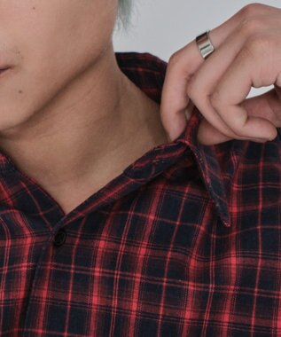WEGO 【ユニセックス着用ITEM/MLサイズ展開】チェックレイヤードシャツ（LS） レッドチェック1