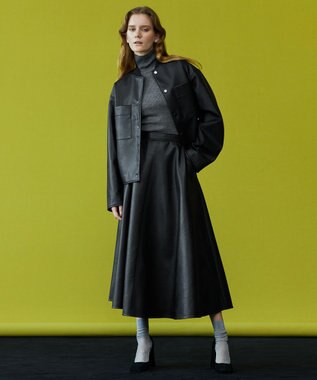 uncrave 【手洗い可】ウォッシャブルエコレザー スカート（uncrave WHITE） ブラック