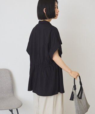 AMERICAN HOLIC メタルボタンウエストドロストシャツ Black