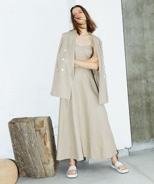 uncrave ヘリンボーン リネン ワンピース（uncrave WHITE） フラックスA