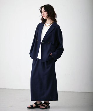 J.PRESS YORK STREET 【WOMEN】グルカ　ロングスカート ネイビー系