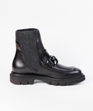 BONTRE 【LucaGrossi/ルカグロッシ】厚底チェーンショートブーツ/G890T-UA ブラック