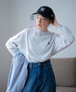 WEGO USPOLOだぼそでカラーロンT オートミール