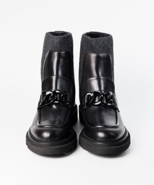 BONTRE 【LucaGrossi/ルカグロッシ】厚底チェーンショートブーツ/G890T-UA ブラック