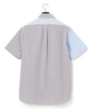 J.PRESS MEN 【クールマックス】クレイジーパターン サッカーシャツ/B.D. ネイビー系9