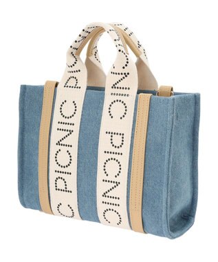 earth music&ecology ロゴテープミニトート Light Blue