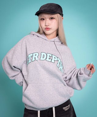 WEGO 【ユニセックス着用ITEM/MLサイズ展開】カレッジプルパーカー 杢グレー
