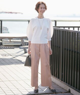 自由区 【XSサイズ~/接触冷感・吸湿・速乾】COOLMAX ワイドパンツ ピンク系