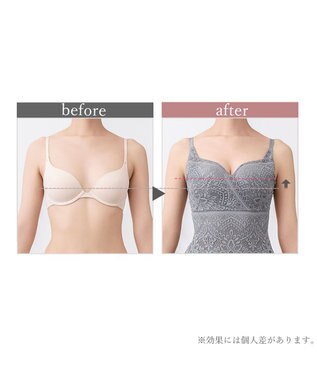 BRADELIS New York 【BRADELIS Me】 Perfumyプラスブラキャミ25A1 ノンワイヤー 補正下着 カップ付き ブラトップ バストアップ グレー