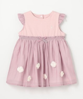 組曲 KIDS 【80~100㎝】ベビーフラワー ドレス ピンク系