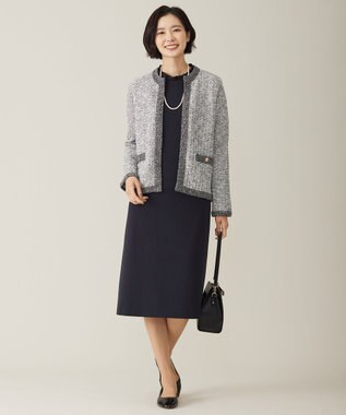 J.PRESS LADIES 【WEB限定カラーあり・洗える】TWEED ニット ジャケット ブラック系5