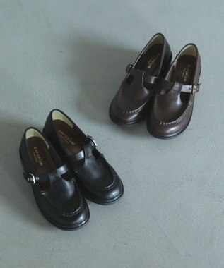 Green Parks ＥＴＳ．Ｔストラップローファー Black