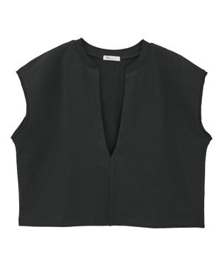 CRAFT STANDARD BOUTIQUE 裏毛深Ｖベスト Black