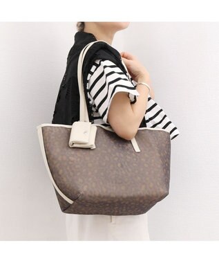 UNBILLION カシュカシュ cachecache / チュールメッシュヒョウ柄プリントトートＬ