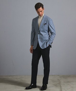 GOTAIRIKU 新色追加【一部ストレッチ】カシミヤブレンド 定番ツイードジャケット(25年モデル) サックスブルー(25年新色)