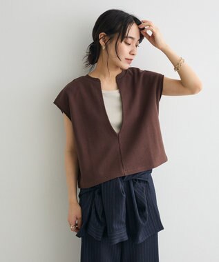 CRAFT STANDARD BOUTIQUE 裏毛深Ｖベスト Brown