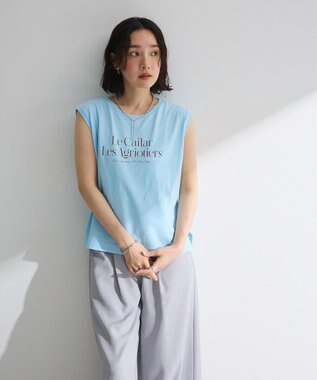 Green Parks ノースリーブフェミニンロゴプルオーバー Blue