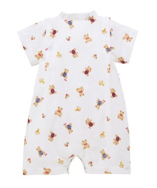 MIKI HOUSE HOT BISCUITS 【ミキハウス】【50-80cm】甚平オール 白