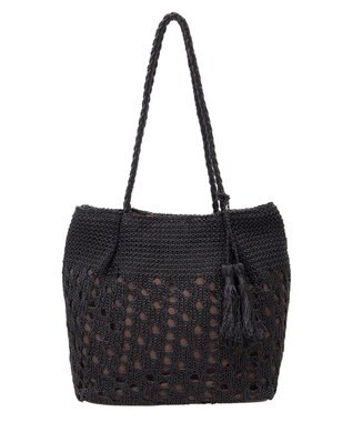 Green Parks ・ＱＵＯＮ　マクラメメタルトート Black