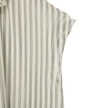YECCA VECCA ギャザーリボンブラウス Stripe
