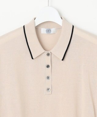 J.PRESS LADIES L 【洗える】ドライコットン ポロ ニット グレージュ系