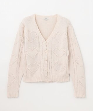 ANY KIDS ハート ニット カーディガン エクリュ