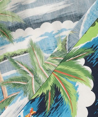JOSEPH ABBOUD 【老舗アロハブランドとのコラボレーション】KAHALA ALOHAシャツ ブルーヤシの木柄