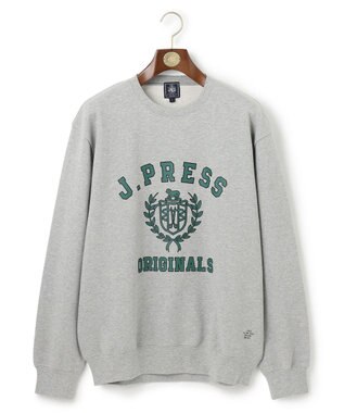 J.PRESS MEN 【J.PRESS ORIGINALS】【UNISEX】Supima Recycle Cotton CREST Logo Sweat ライトグレー系