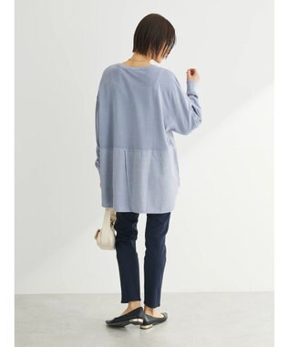 Green Parks ピグメントドッキングスリットデザインチュニック Sax